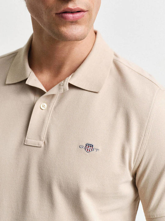 Polo Kurzarmbluse Beige