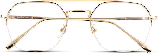 Blue Light Blaulichtblockierende Brillen Aviator Gold