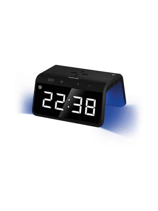 Sencor Tabletop Digital Clock with Alarm & Wireless Charging Black SDC 7900QI