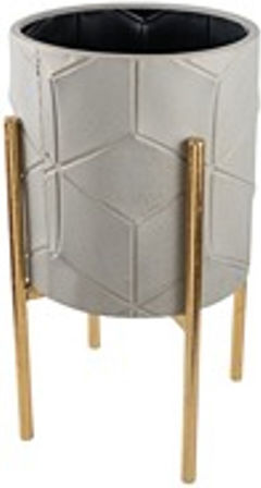 Zen Collection Plant Pot Metal Beige Zen Collection Plant Pot Metal Beige