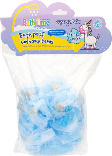 2 σε 1 Duschsponge Peeling Mesh Eingebautes Seifen Baumwollzuckerwatte Duft Esponjabon 1 Stück
