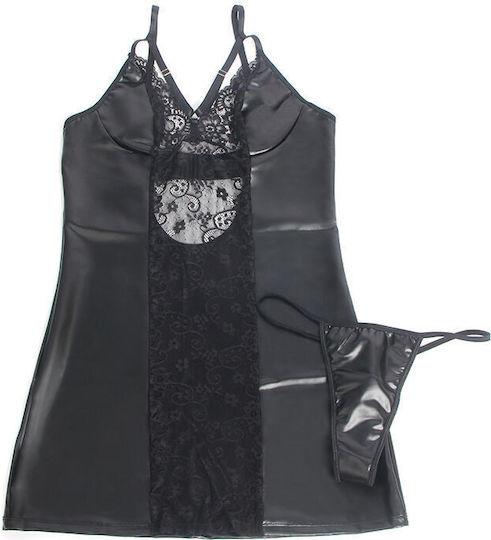 Subblime 957520 Leather Dress Floral Lace Black