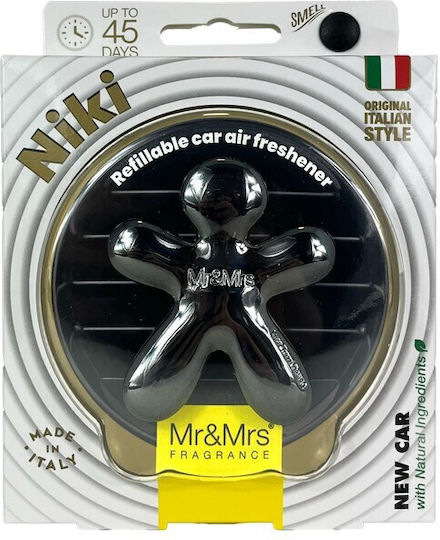 Mr & Mrs Fragrance Ανταλλακτικό Αρωματικό Αεραγωγού Αυτοκινήτου Niki New Car / Black / Τσάι / Πορτοκάλι / Μήλο / Γιασεμί / Τριαντάφυλλο