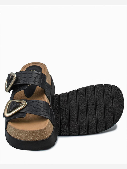 Sandale Flatforme Damă Negre