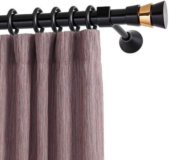 Metallisch Vorhangstange Triplet Einfach Φ25mm 160cm Black Checkmate