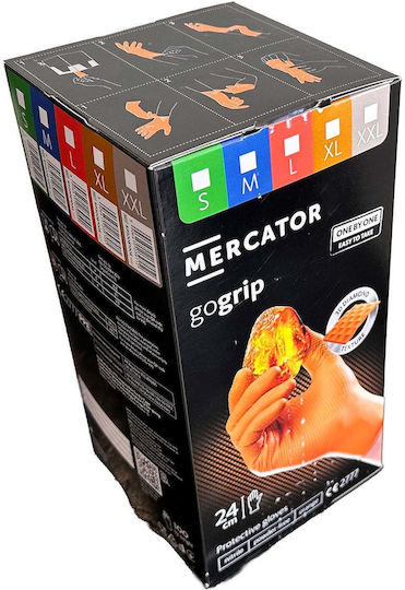 Mercator Medical Γάντια Εργασίας μιας Χρήσης Πορτοκαλί Νιτριλίου 100τμχ