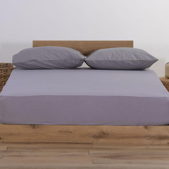 Nef-Nef Homeware Sheet King Size with Elastic 180x200+35cm. Jersey Beige