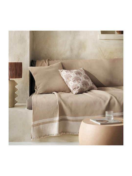 Gofis Home Marian Armchair Throw Two Sides 180x180cm Ground Beige 336/41