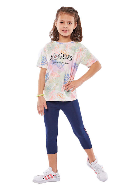 Kids' Set with Leggings Summer 2pcs Navy Blue