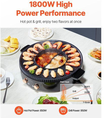 Vevor Teppanyaki Utensil with Adjustable Thermostat 1800W