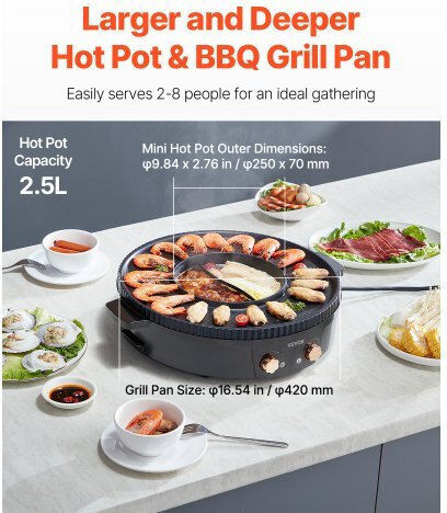 Vevor Teppanyaki Utensil with Adjustable Thermostat 1800W