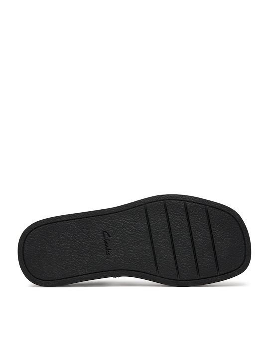 Alda Leather Women's Flat Sandals with Strap in Black Color