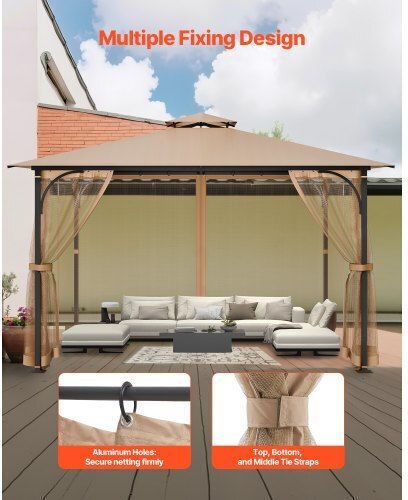 Vevor Replacement Mesh Mesh Gazebo 10x12x7.3 Ft Ltwzdl10ft12civ6iv0