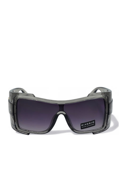 Riverio Women's Sunglasses with Grey Horn-Rimmed Frame and Transparent Gradient Lenses RVD30022