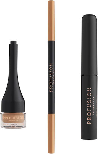 Profusion Cosmetics Σετ Μακιγιάζ Φρυδιών Blonde 3τμχ