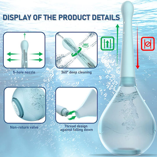 Irigator Intim Duș Anal Vaginal 150 Ml Cap Sistem Anti-reflux 5 Duze Design Ergonomic Igiena Intimă