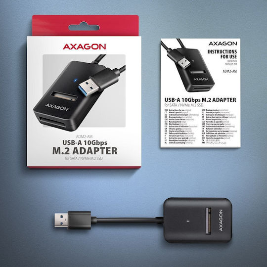 Axagon Case for Hard Drive M.2 SATA III with Connection USB 3.2 / SATA