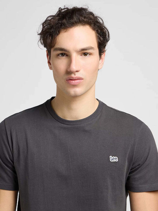 Patch Logo T-shirt Washed Black, Γκρι Ανθρακι