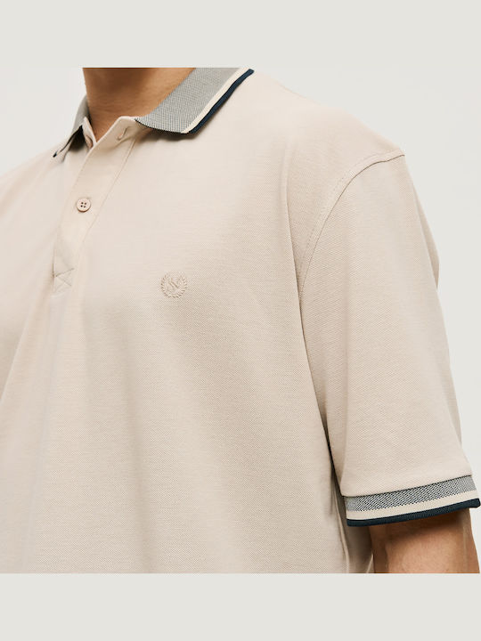 Polo Bluza Tricou Cu Mânecă Scurtă Bej Ecru