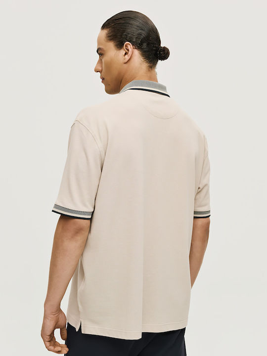 Polo Bluza Tricou Cu Mânecă Scurtă Bej Ecru