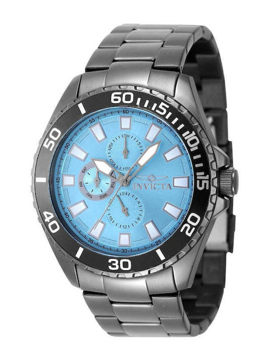 Invicta Ανδρικό Ρολόι 46mm Μπαταρίας με Γκρι Μεταλλικό Μπρασελέ