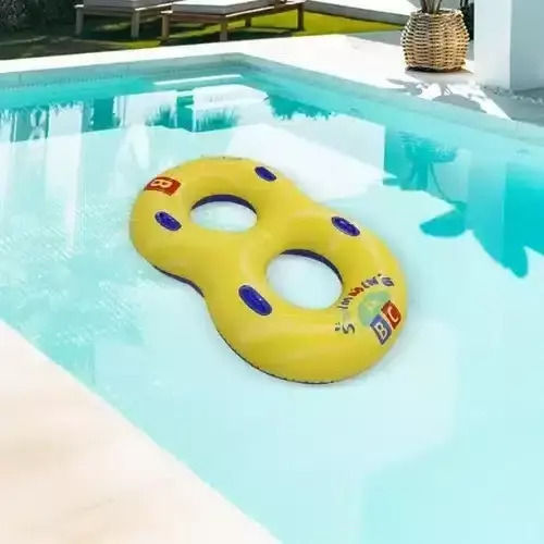 Summertiempo Inflatable Beach Mattress for 2 People with Handles Yellow