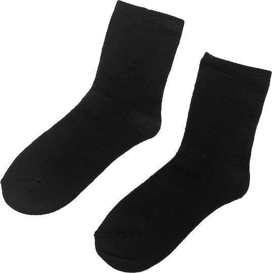Unisex Terry Military Cotton Monochrome Socks 1 Pair No.36-41 Black