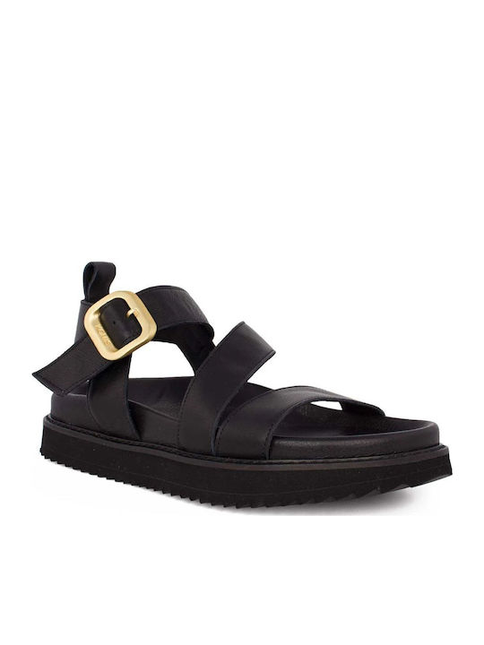 Leder Sandalen Schwarz