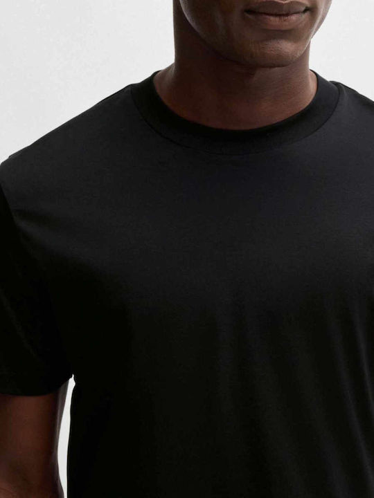 Tシャツ・カットソー BOSS Men T-shirt Black 50523931 001 BOSS - Slim-fit T-shirt in mercerized cotton - Black