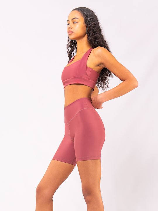 Training Women's Bike Leggings Firming High Waist Push Up Pink