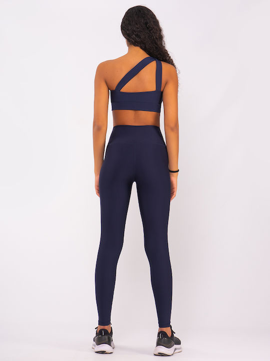 Training Γυναικείο Cropped Κολάν Σύσφιξης Ψηλόμεσο & Push Up Navy Μπλε