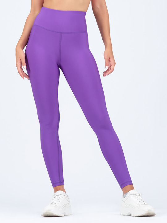 Querto Training Women's Long Firming High Waist Leggings Push Up Purple