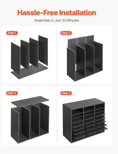 Vevor Wooden Literature Organizer Adjustable Shelves Gray Wjjekbhb24g93kuelv0