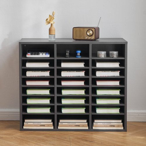 Vevor Wooden Literature Organizer Adjustable Shelves Gray Wjjekbhb24g93kuelv0