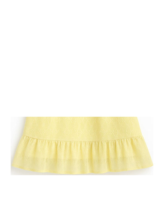 Children's Dress Short Sleeve Tulle Yellow