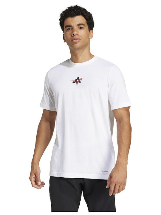 adidas Graphic Tee JD8252 Ανδρική Μπλούζα Λευκή