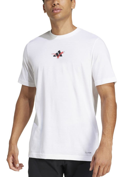 adidas Graphic Tee JD8252 Ανδρική Μπλούζα Λευκή