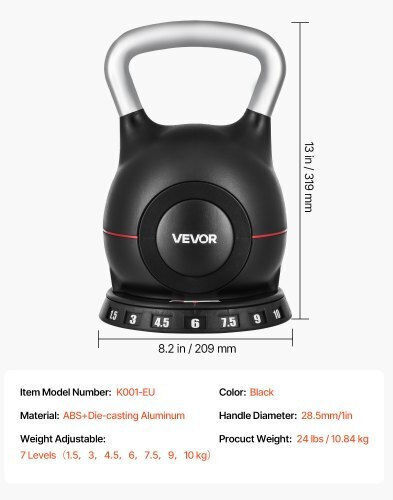 Vevor Kettlebell Reglabil 7 Niveluri de Greutate Hlkdhs1588kgl8bx1002v0