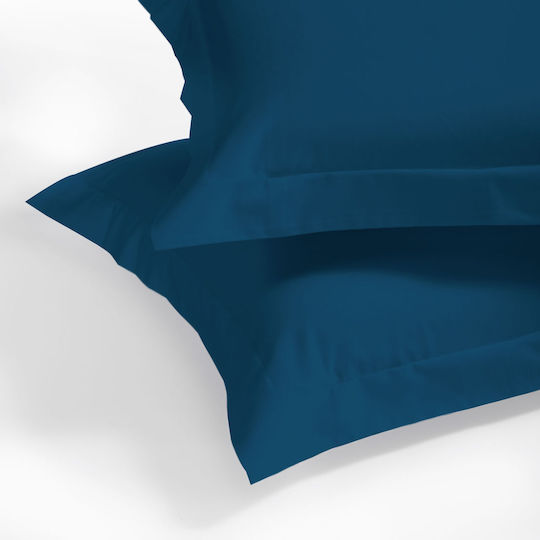 Aslanis Home Satin Plain Kissenbezug-Set Oxford Dark Blue 50x70cm.