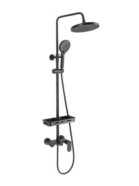 Inter Ceramic Kaia Стълб за душ с Батерия Черен Inter Ceramic Kaia Стълб за душ с Батерия Черен