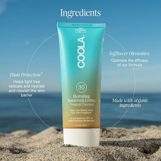 Coola Loțiune Hidratantă Waterproof Pentru Corp Protecție Solară (SPF30) 148ml