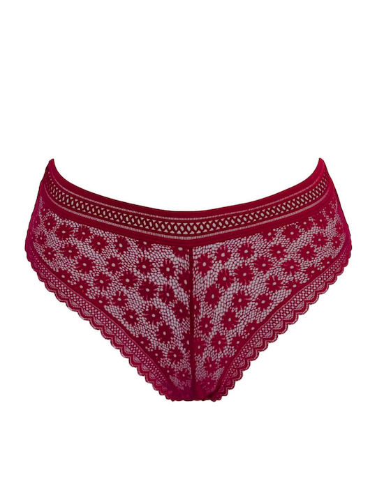 Femeie Slip fără cusături cu Dantelă Burgundy