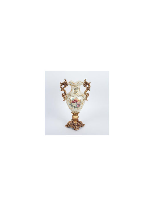 Eurolamp Διακοσμητικό Βάζο Πορσελάνης Χρυσό Φ23xΥ38cm