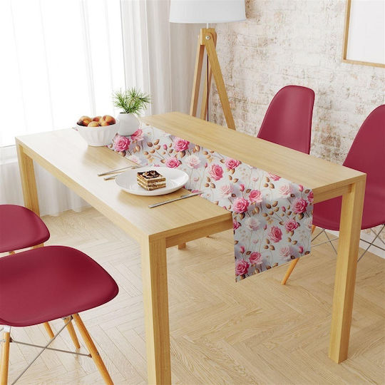 Dimcol Față de masă Rezistent la pete Set 2buc Roses 465 Grey-pink 140x140cm