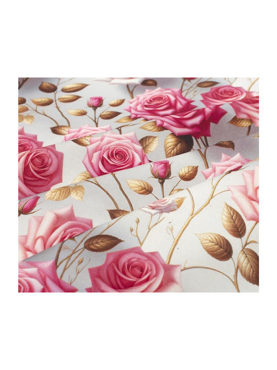 Kariert Fleckabweisend Roses 465 Grey-pink 90x90cm