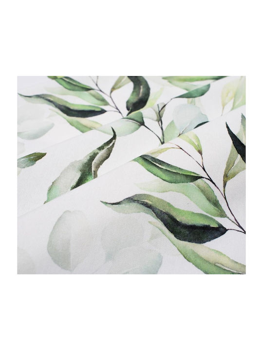 Τραπεζομάντηλο Αλέκιαστο Leaves 462 White-green 140x180εκ.