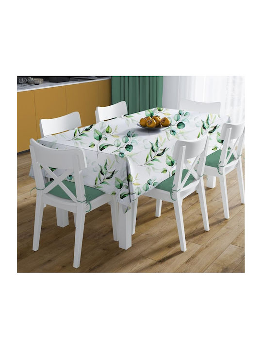 Runner Stain Resistant Leaves 462 White-green 40x180cm
