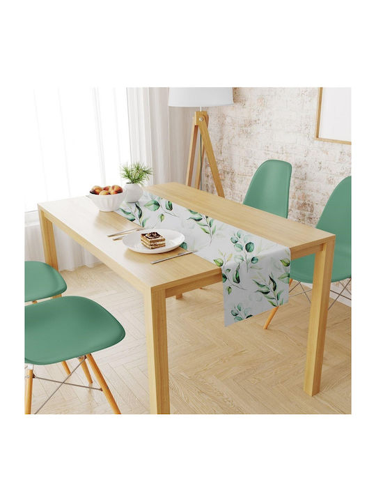 Dimcol Τραπεζομάντηλο Αλέκιαστο Σετ 2τμχ 462 White-green 140x220εκ.