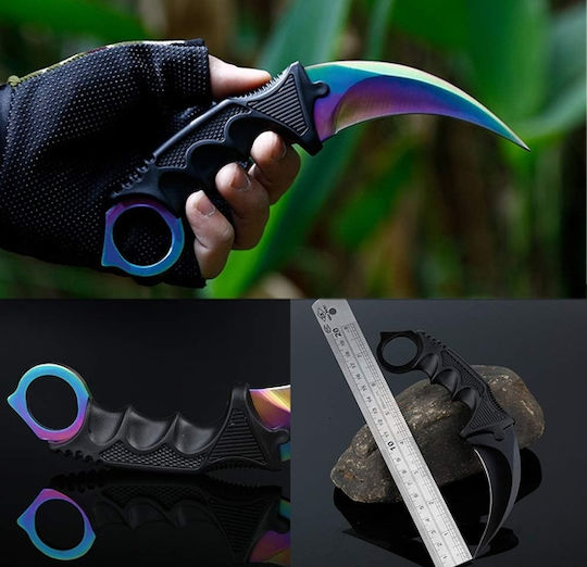 Karambit Educațional De Supraviețuire Multicolor Cu Husă