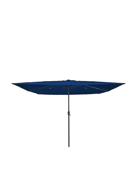 Umbrelă Pătrată Din Aluminiu Albastră 3x3xÎnălțime 2.49m